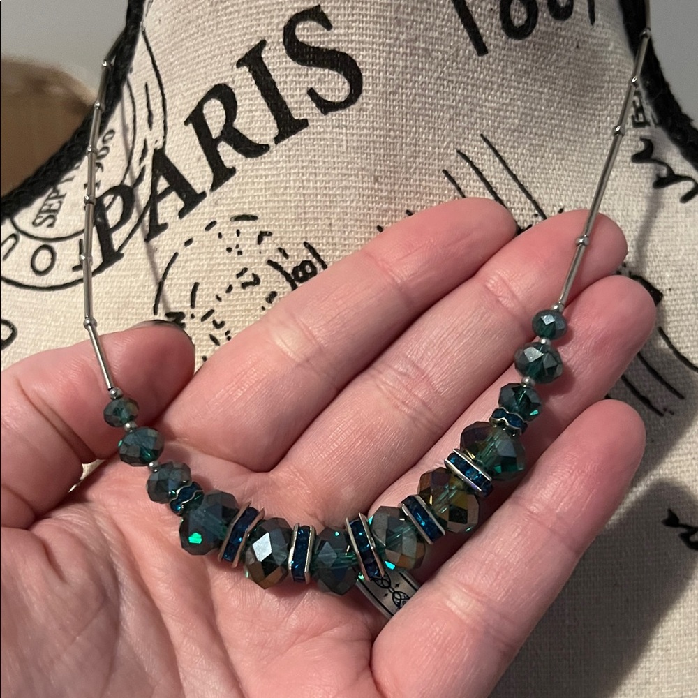 Elegant Blue Beaded Necklace